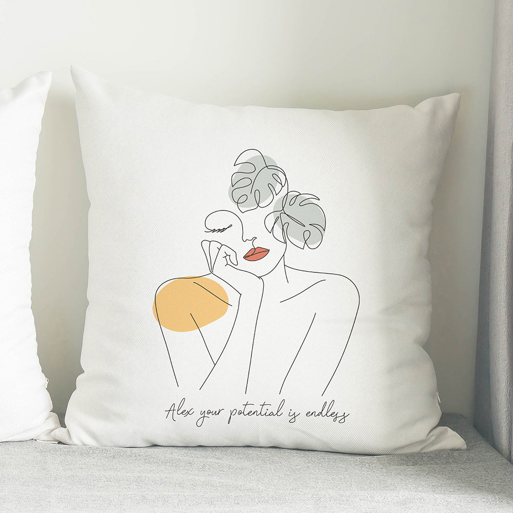 Personalised Fleur Line Art Cushion from Heartfelt Gifts