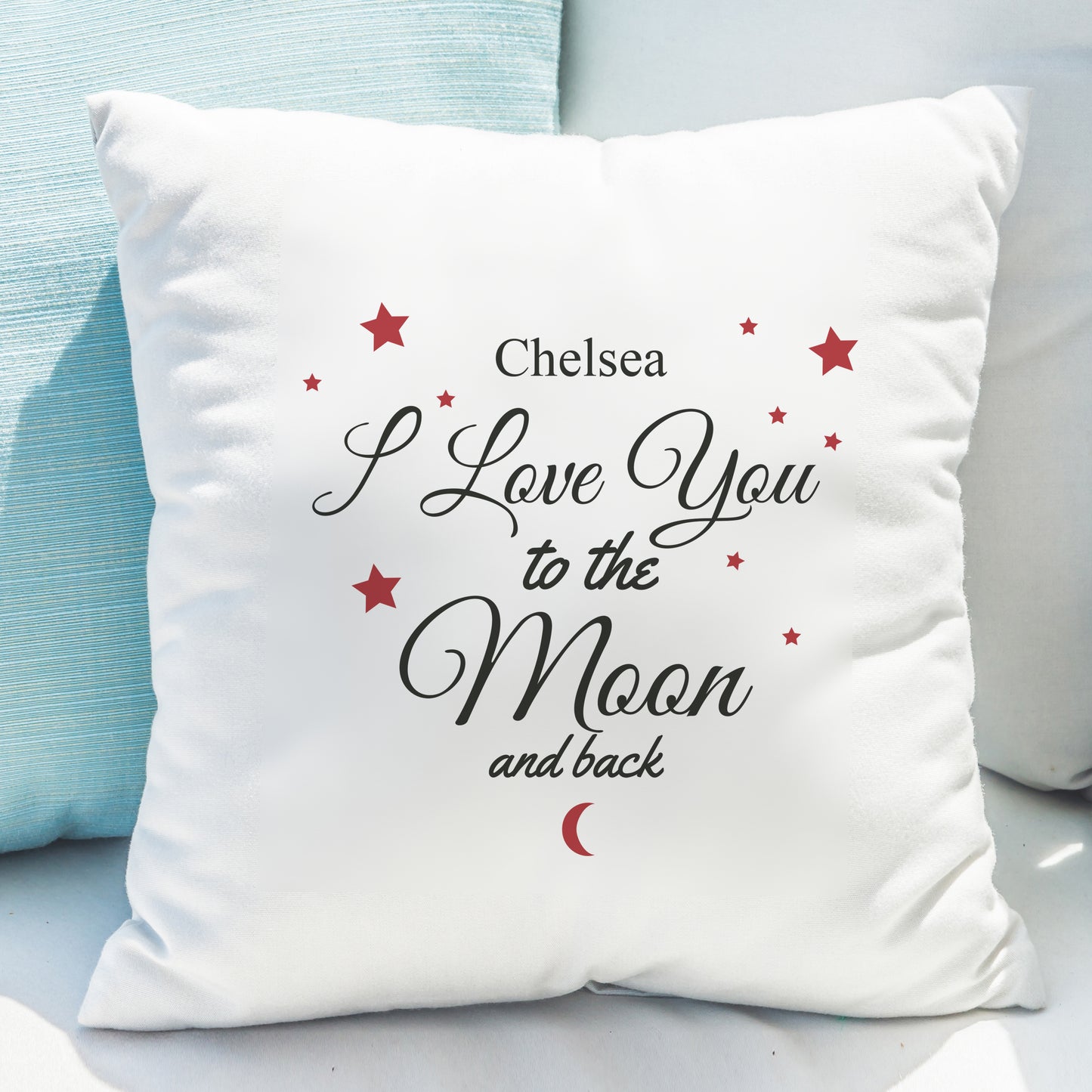 Personalised To The Moon & Back White Cushion from Heartfelt Gifts