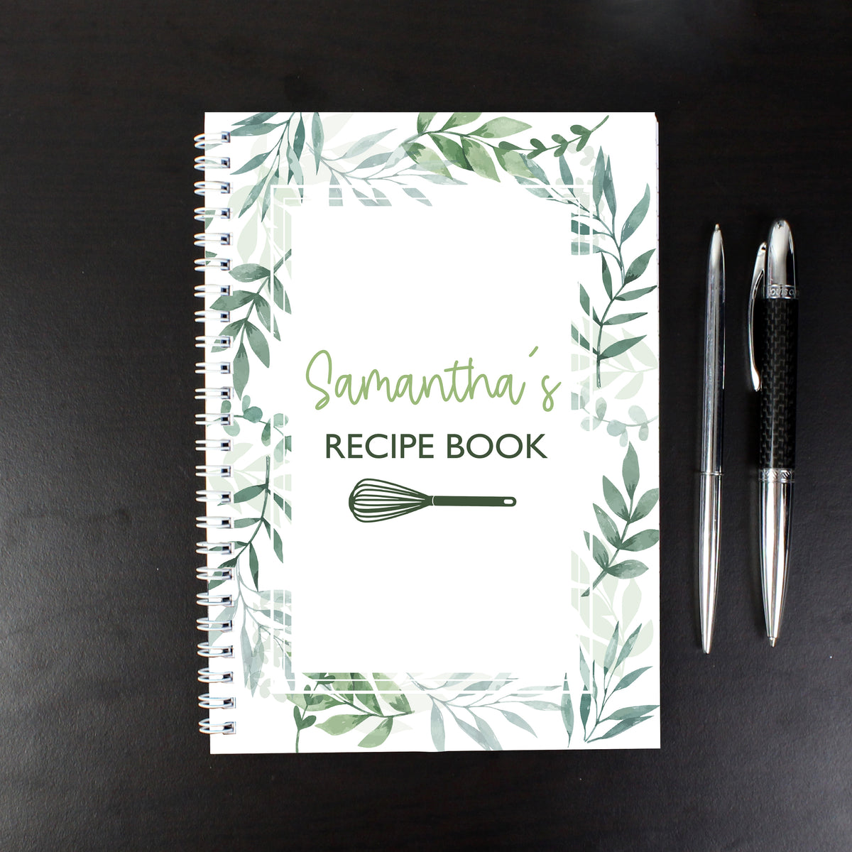 Personalised botanical A5 recipe book journal