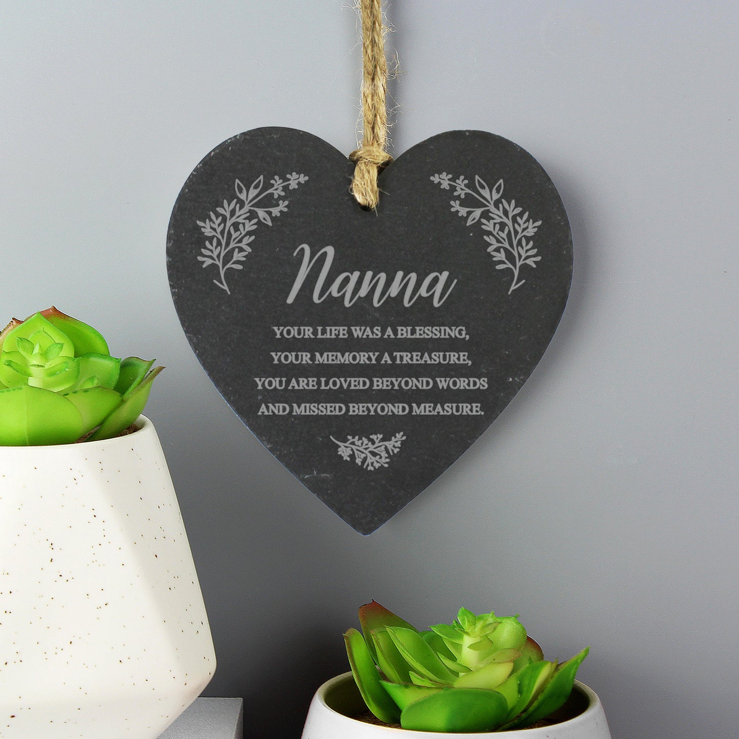 Personalised Memorial Slate Heart from Heartfelt Gifts