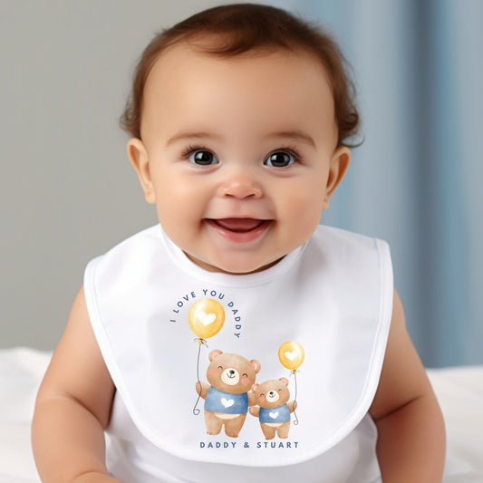 Personalised Daddy and baby bear bib