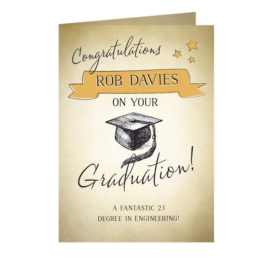 Personalised Gold Star Graduation Card - image 2