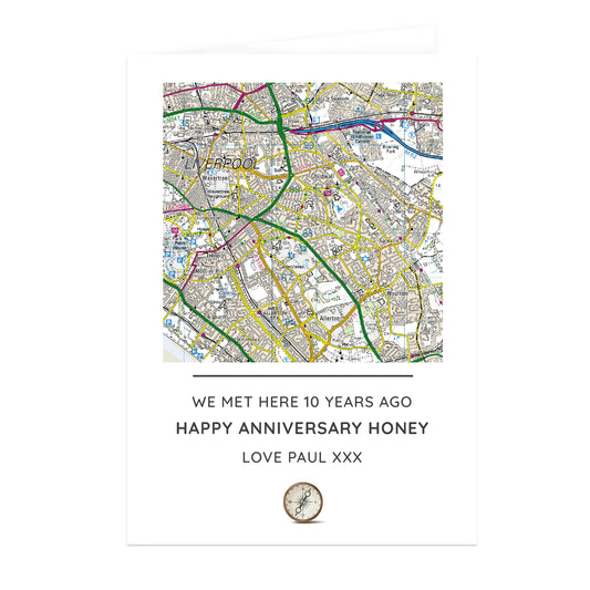 Personalised Present Day Map Compass Card - image 2