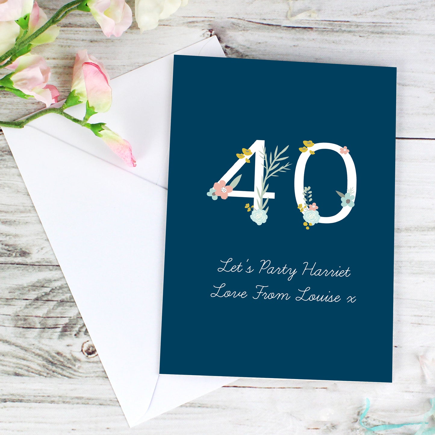 Personalised Floral Age Birthday Card - image 6