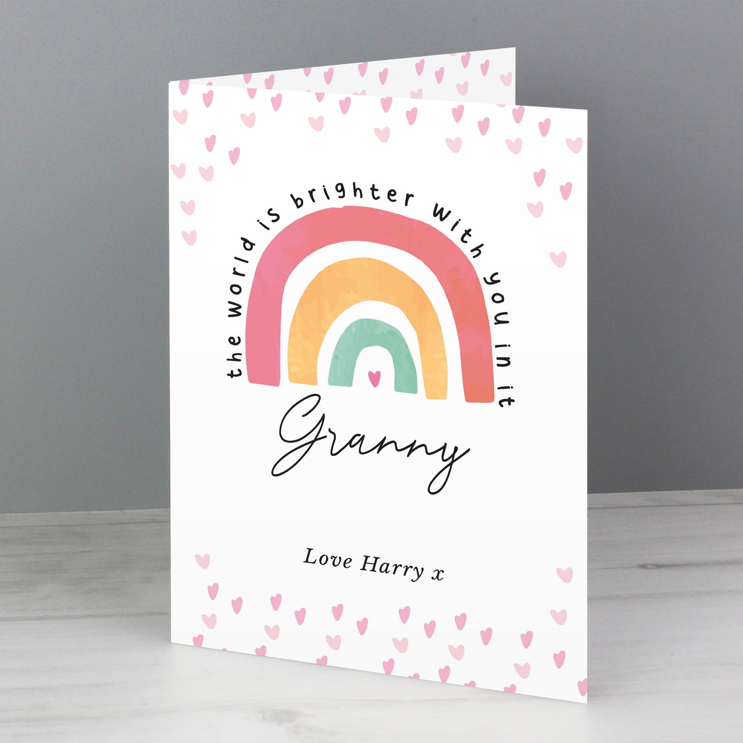 Personalised You Make The World Brighter Rainbow Card - image 3