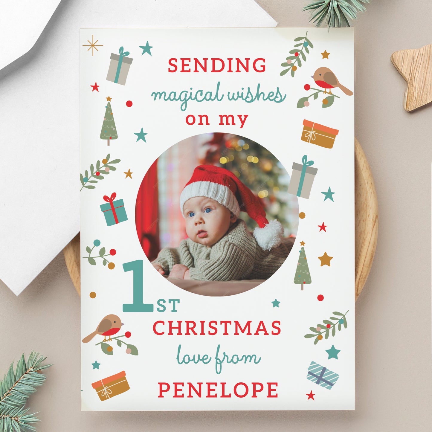 Personalised My 1st Christmas Photo Upload Pack of 10 Cards - image 6