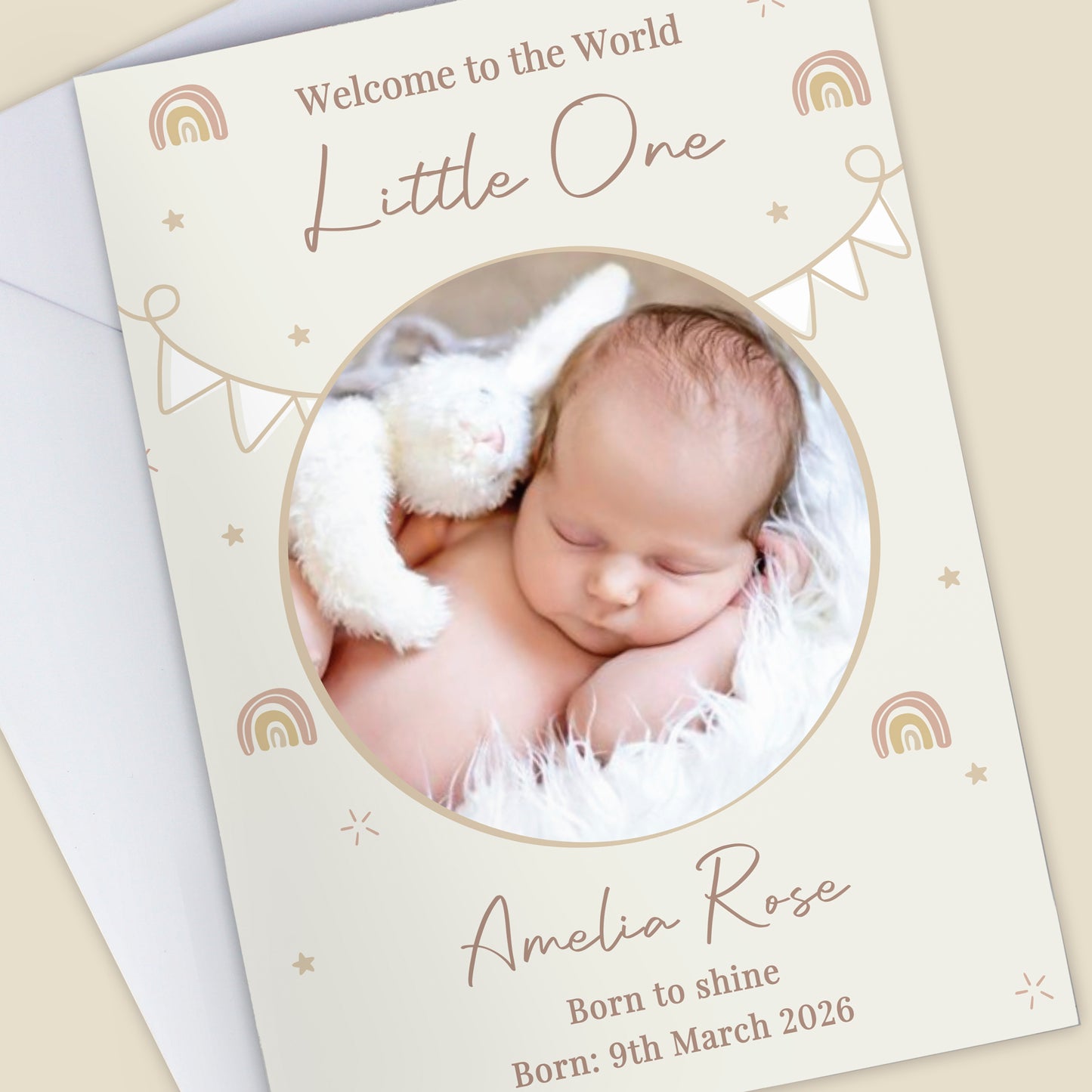 Personalised Photo Upload New Baby Card – Keepsake New Baby Card - image 4