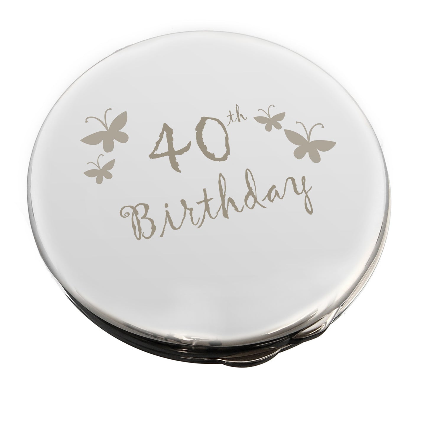 40th Butterfly Round Compact Mirror - image 2