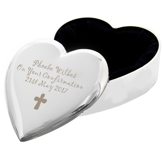 Personalised Cross Heart Trinket Box - image 2