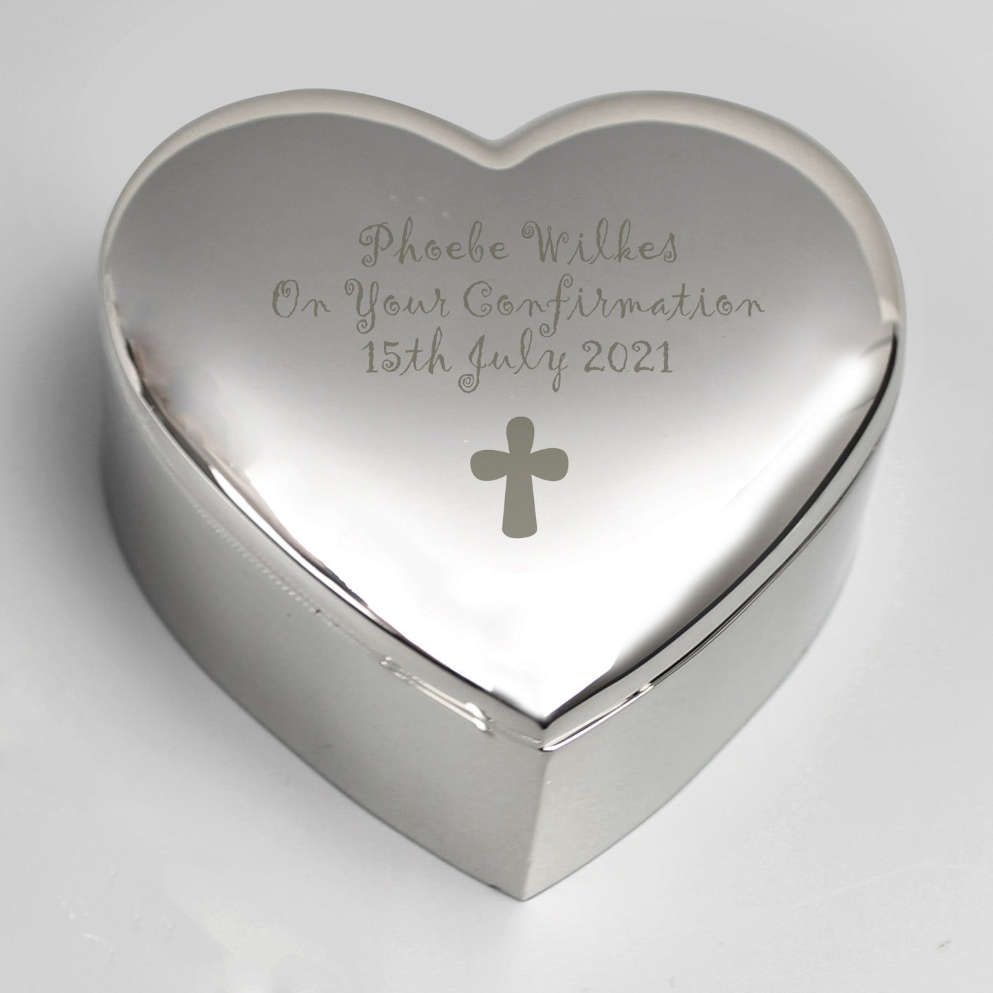 Personalised Cross Heart Trinket Box - image 5