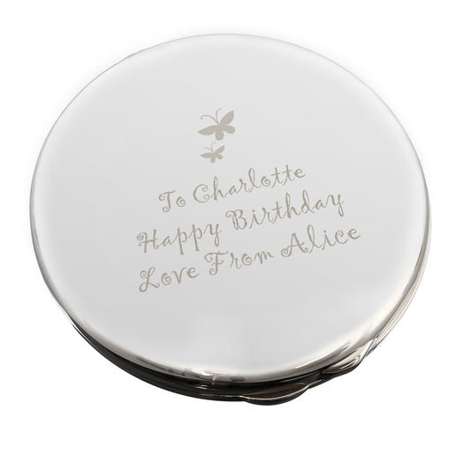 Personalised Butterfly Round Compact Mirror - image 2
