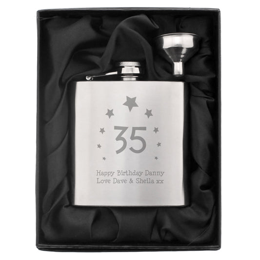 Personalised Stars Age Hip Flask - image 2