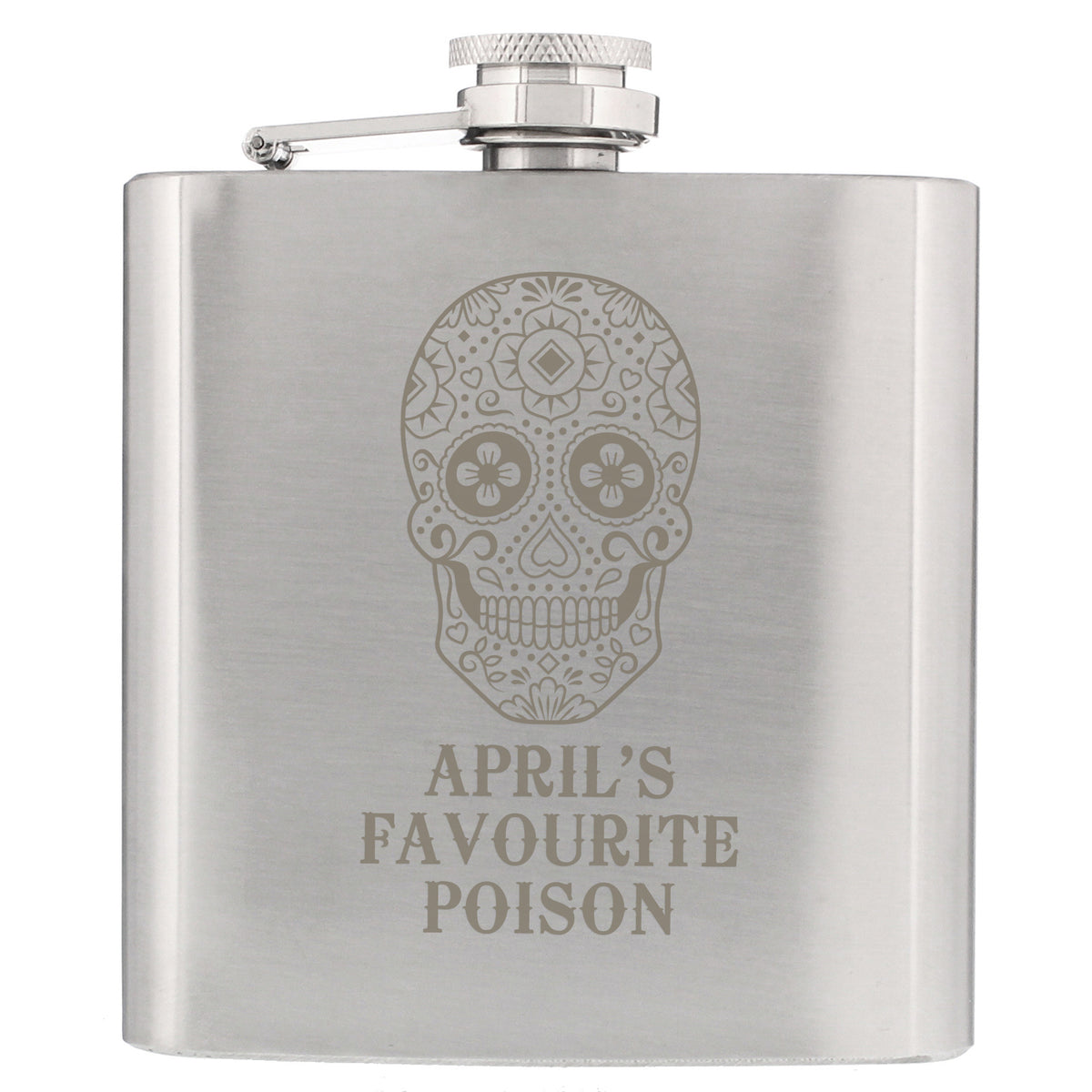 Personalised Sugar Skull Hip Flask - image 2