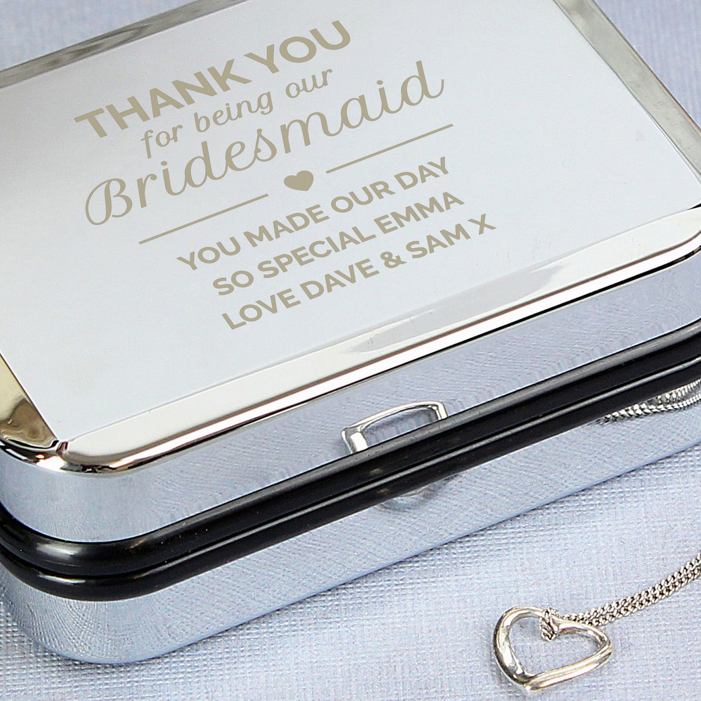 Personalised Bridesmaid Box and Sterling Silver Heart Necklace - image 6