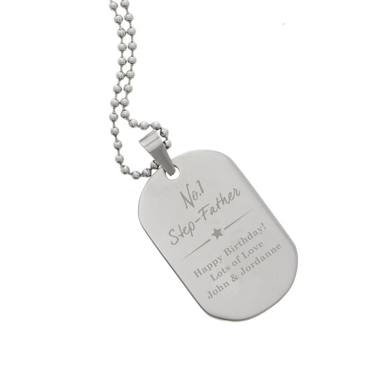 Personalised No.1 Stainless Steel Dog Tag Necklace - image 2