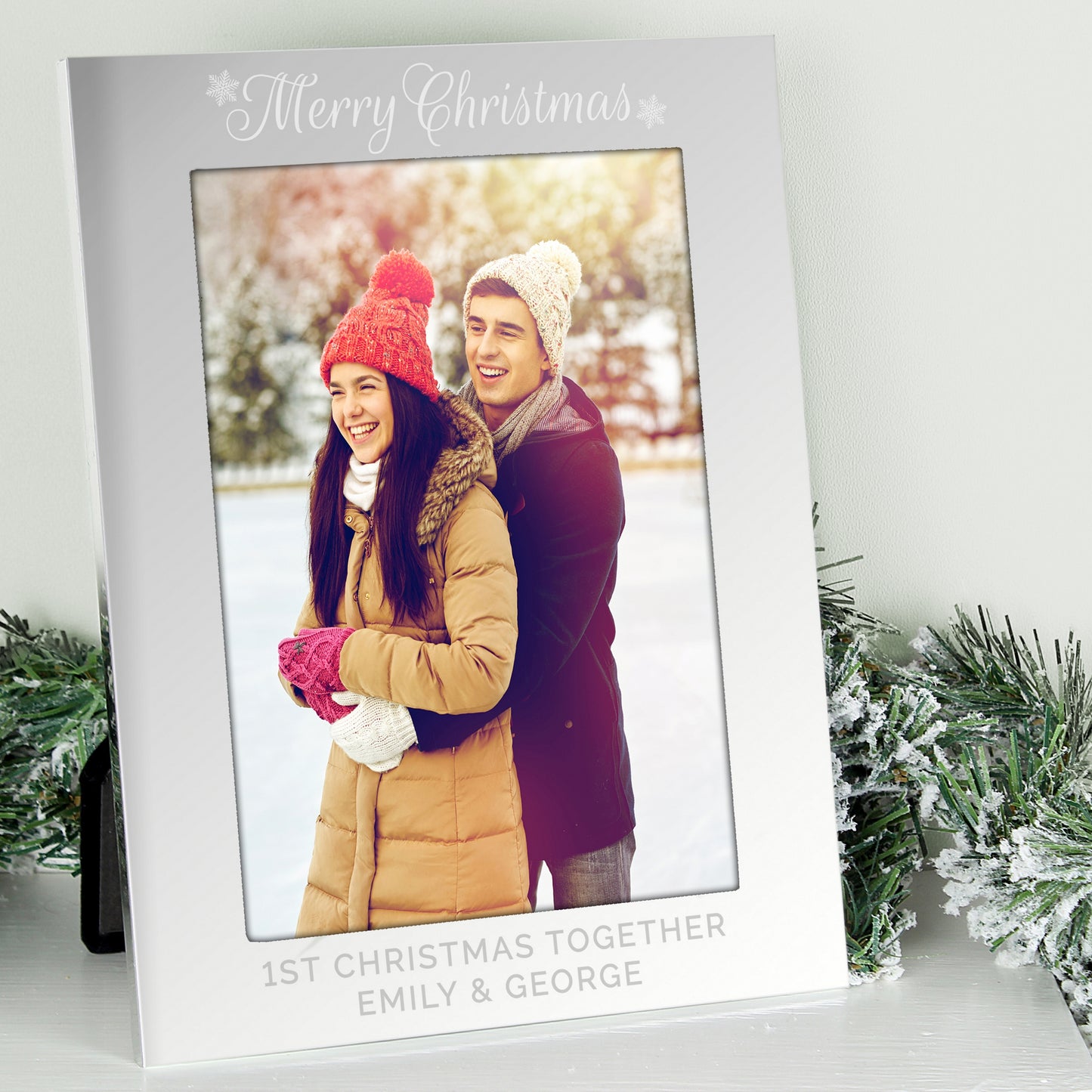 Personalised Silver 5x7 Merry Christmas Photo Frame - image 6