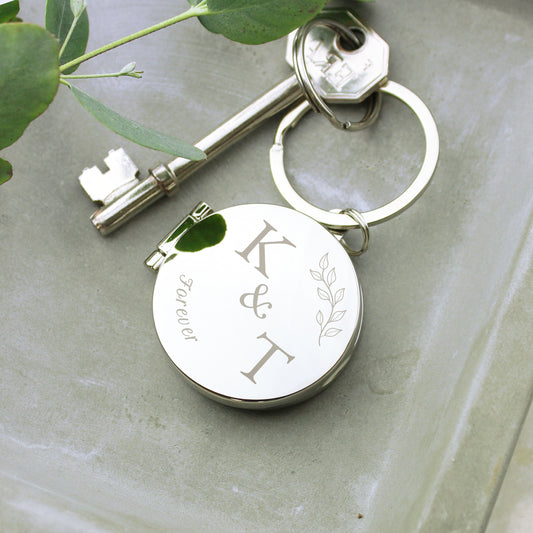 Personalised Foliage Couples Photo Keyring - image 2