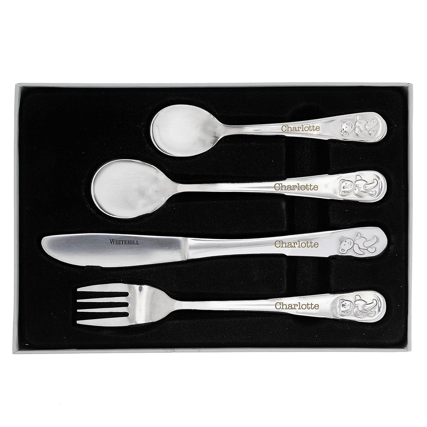Personalised Teddy 4 Piece Embossed Cutlery Set - image 9