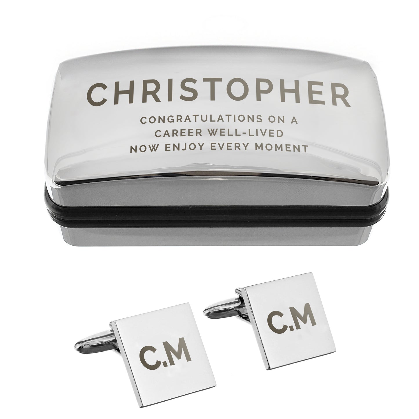 Personalised Initial Cufflinks and Bold Cufflink Box – Birthday Gift for Him - image 5