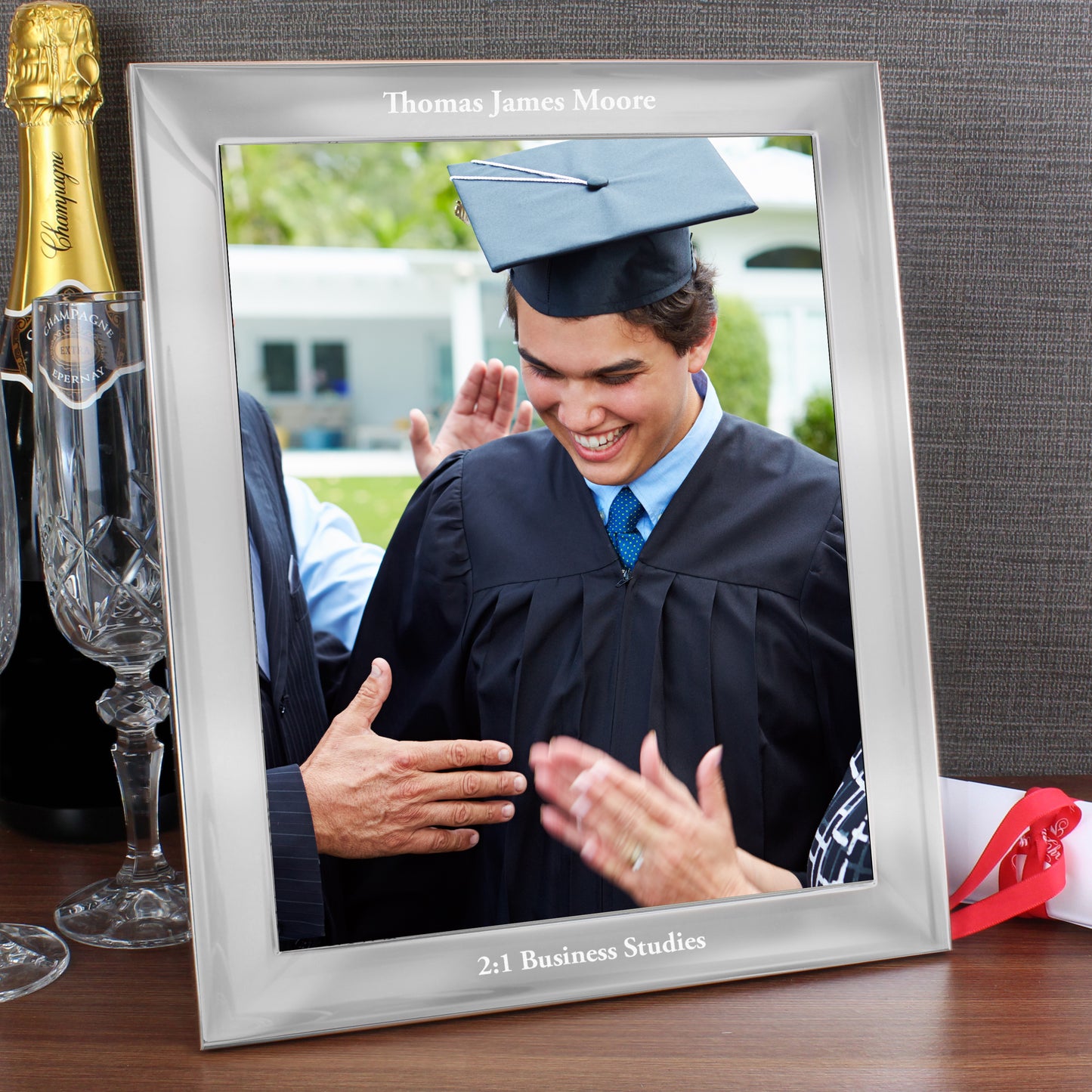 Personalised Any Message 10x8 Silver Photo Frame - image 7