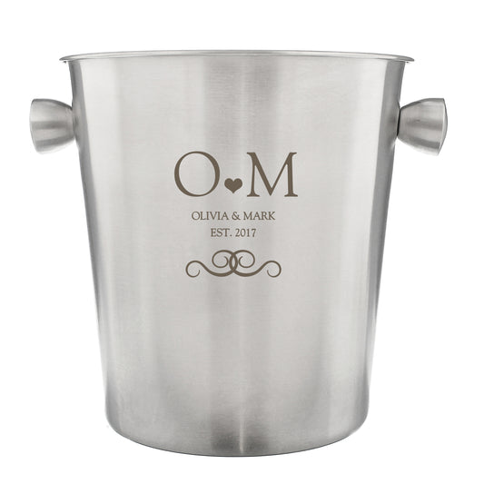 Personalised Monogram Stainless Steel Ice Bucket - image 2