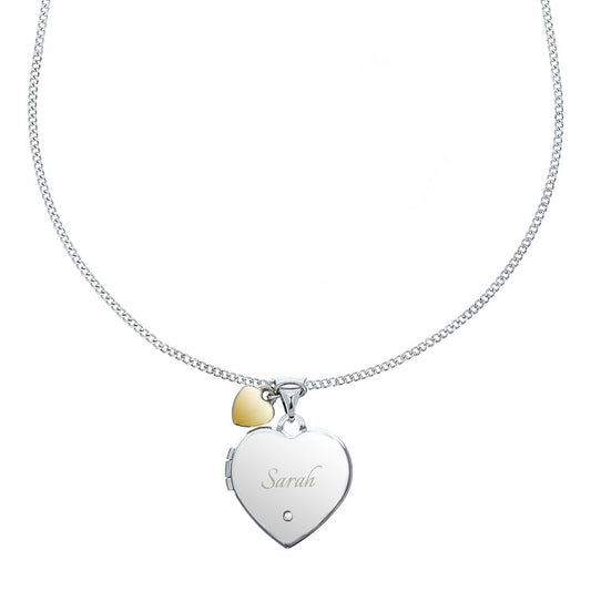 Personalised Sterling Silver Heart Locket Necklace - image 4