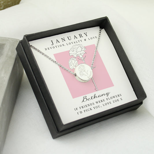 Personalised January Birth Flower Necklace and Box - image 3