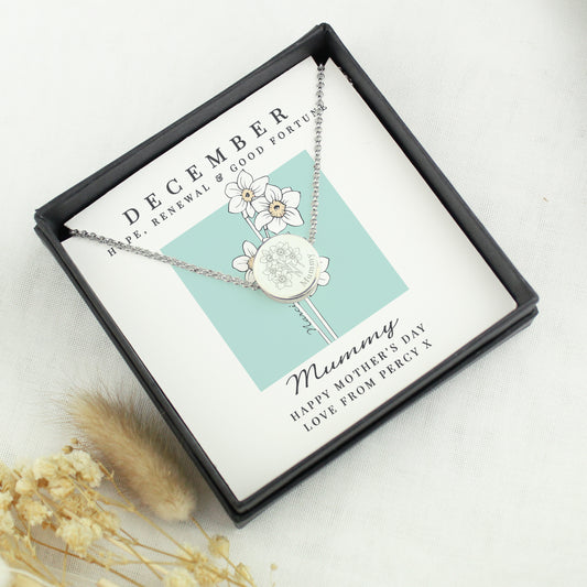 Personalised December Birth Flower Necklace and Box - image 2