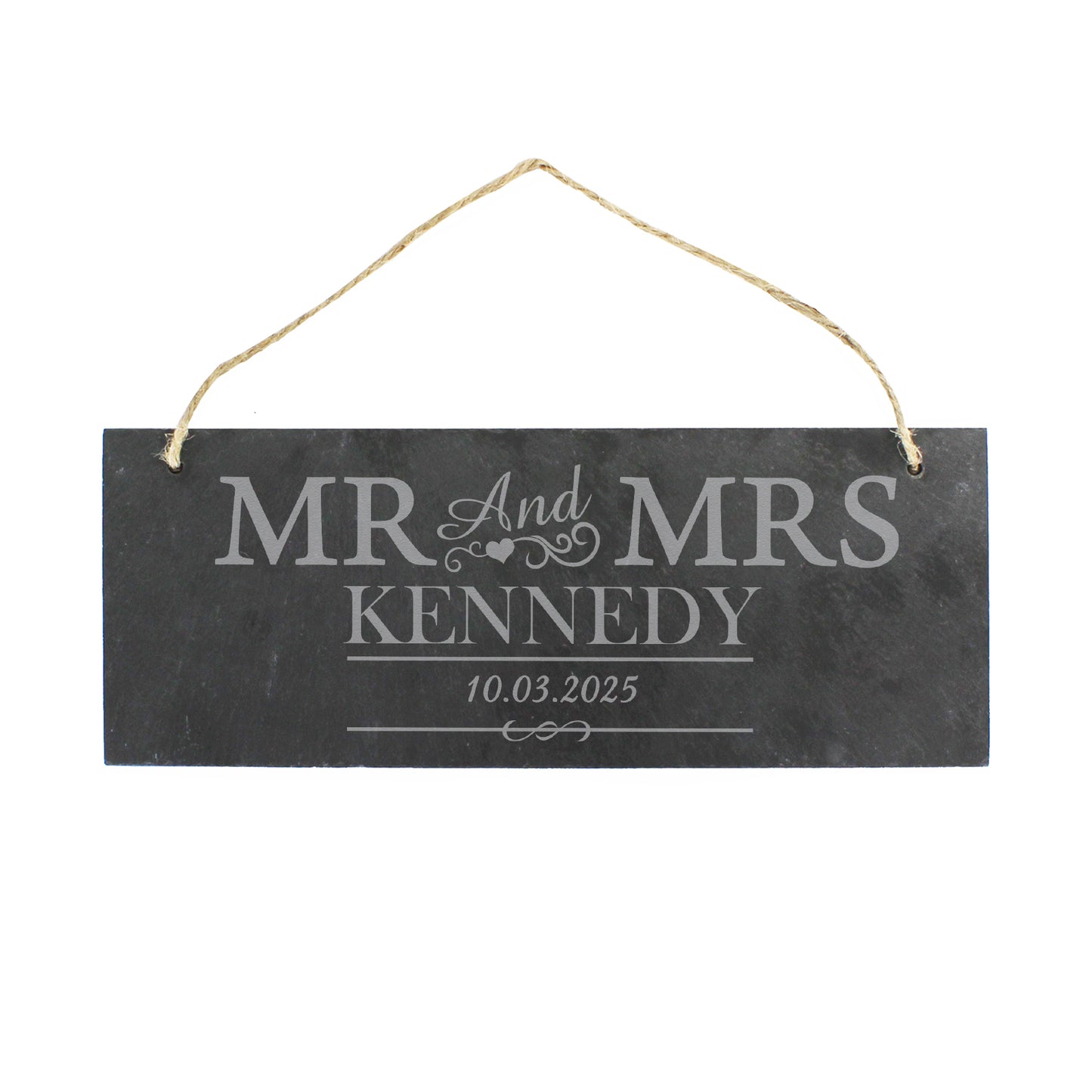 Personalised Mr & Mrs Hanging Slate Plaque - image 5