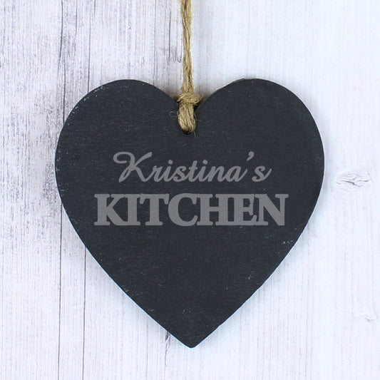 Personalised Kitchen Slate Heart Decoration - image 2