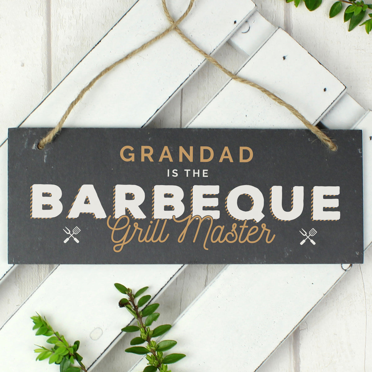 Personalised ""Barbeque Grill Master"" Printed Hanging Slate Plaque - image 6