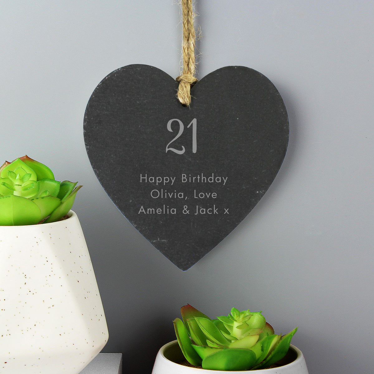 Personalised Free Text Slate Heart Decoration - image 4