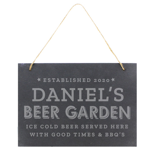 Personalised Beer Garden Hanging Large Slate Sign - image 2