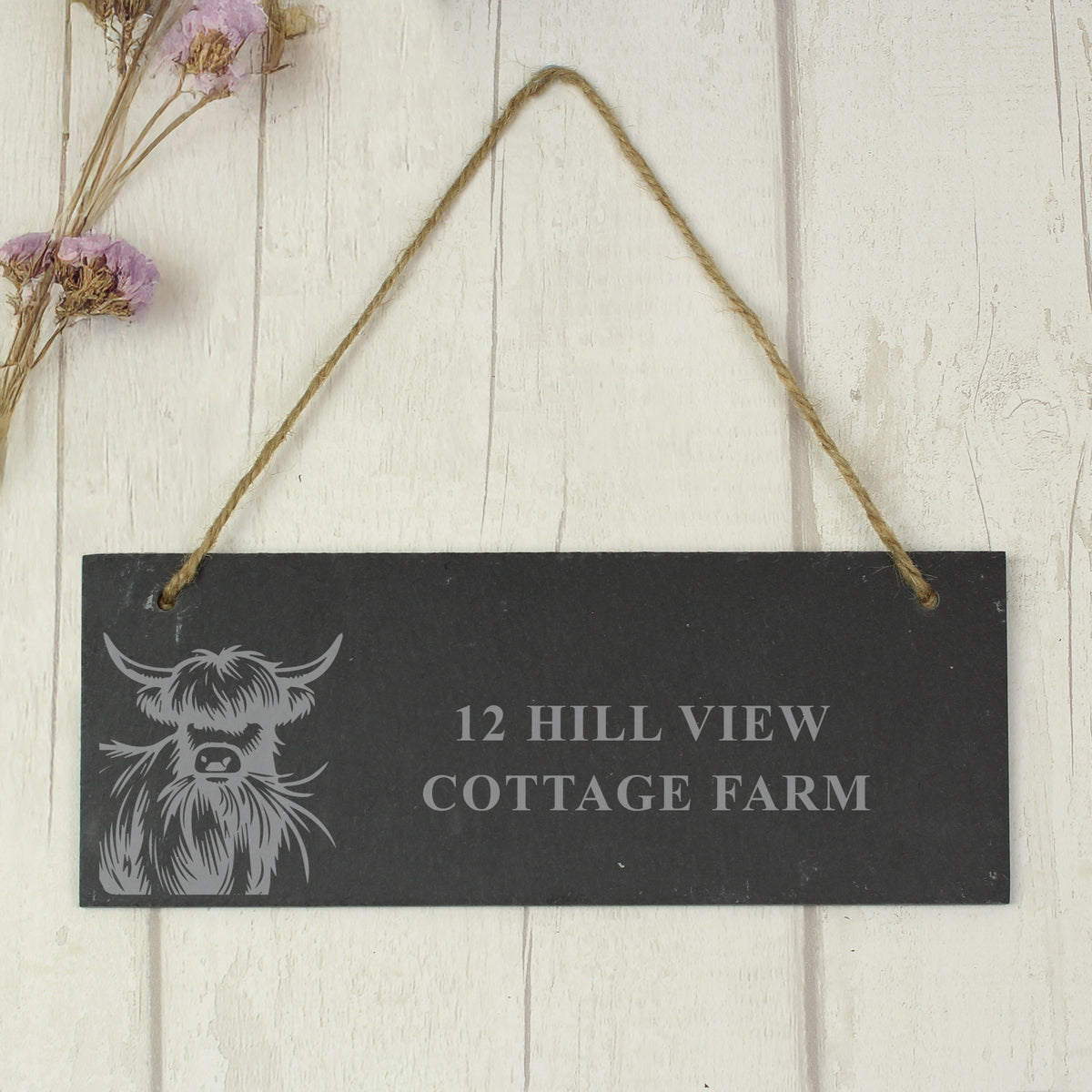 Personalised Highland Cow Slate Sign - image 7