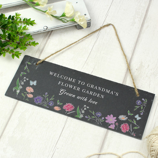 Personalised Wild Flowers Slate Garden Sign - image 2