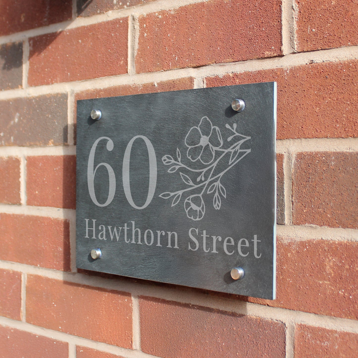 Personalised Floral Slate House Sign – Housewarming New Home Gift - image 2