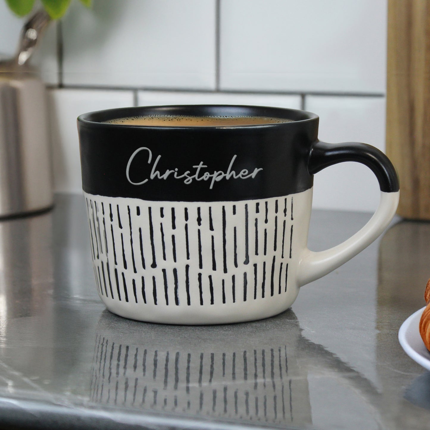 Personalised Black Dipped Dash Ceramic Mug – Birthday Christmas Gift - image 2