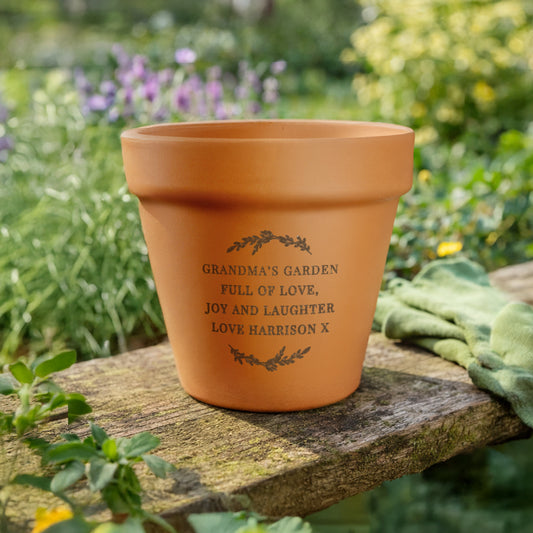 Personalised Free Text Terracotta Plant Pot - image 2