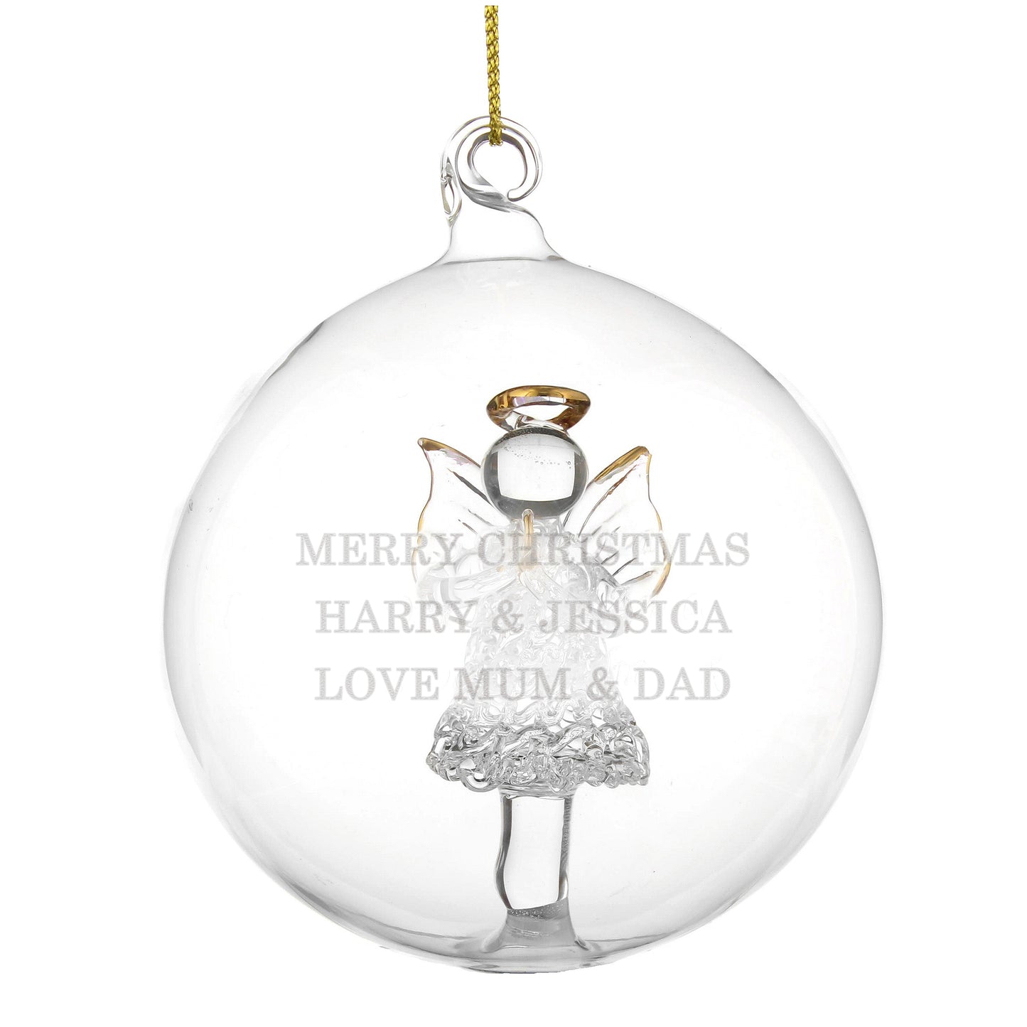Personalised Glass Christmas Angel Bauble - image 5