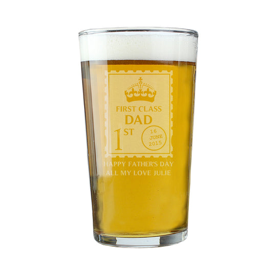 Personalised 1st Class Pint Glass - image 2