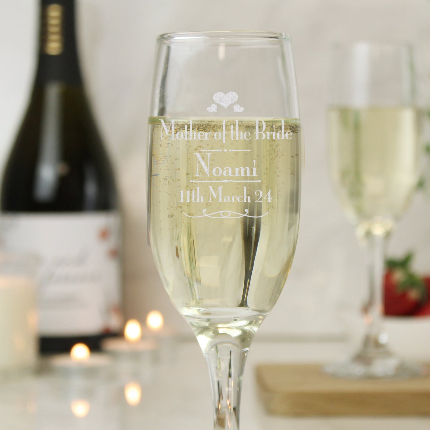 Personalised Decorative Wedding Mother of the Bride Glass Flute - image 4