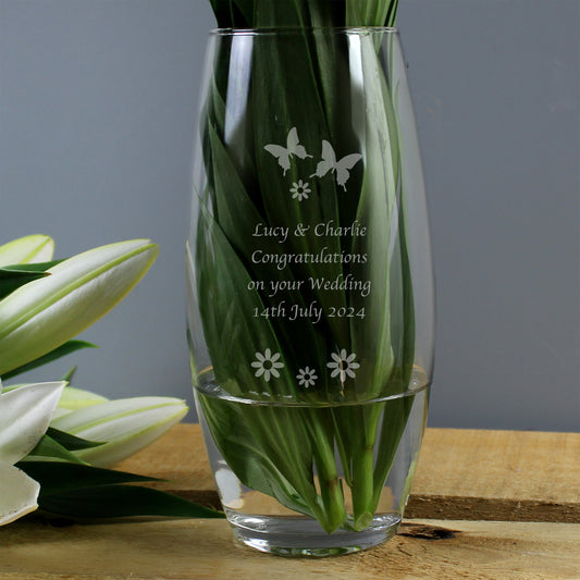 Personalised Butterflies and Flowers Bullet Vase - image 2