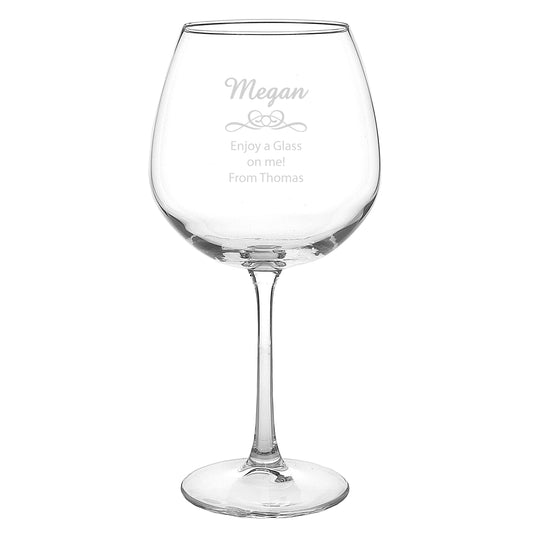 Personalised Decorative Bottle of Wine Glass - image 2