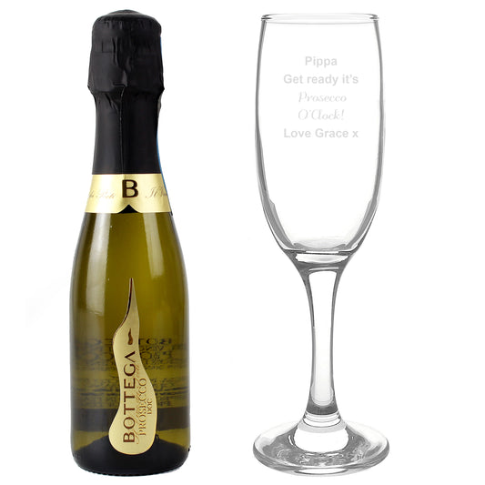 Personalised Prosecco Flute & Mini Prosecco Set - image 2