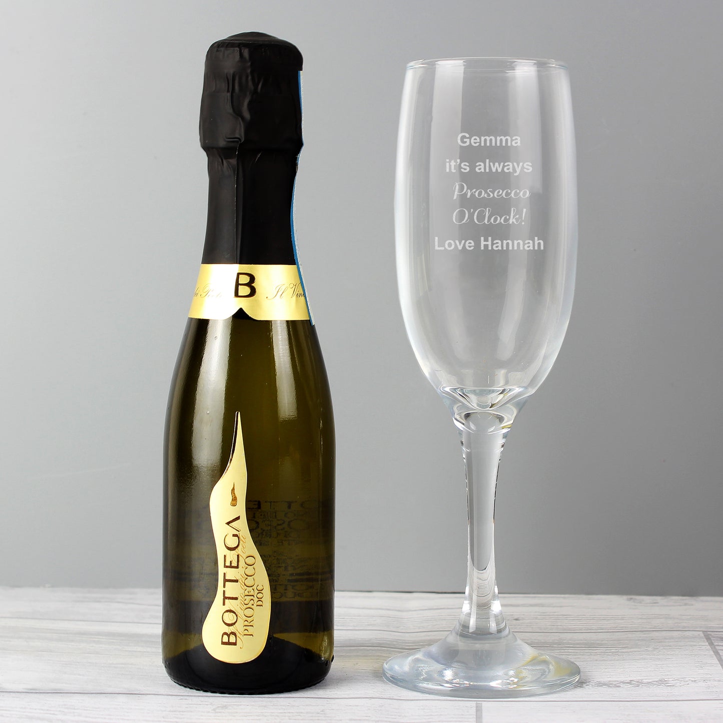 Personalised Prosecco Flute & Mini Prosecco Set - image 3