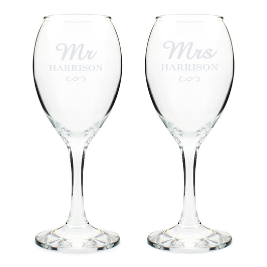 Personalised Mr & Mrs Wine Glass Set - image 4
