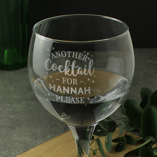 Personalised Another Cocktail Balloon Glass - image 2