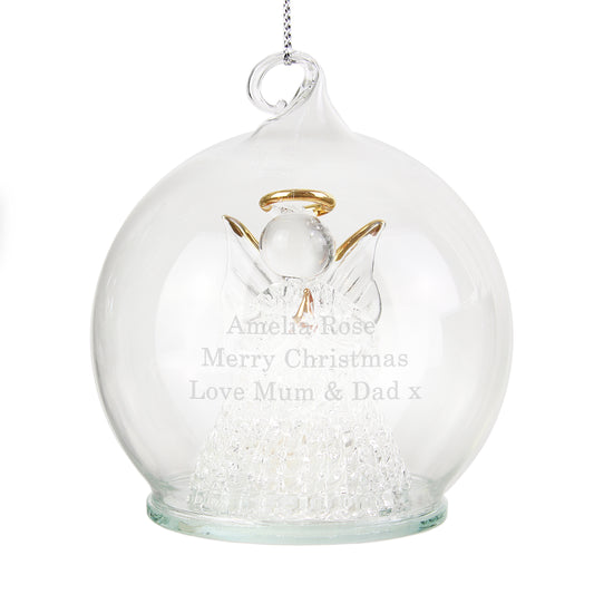 Personalised Christmas Message LED Angel Bauble - image 2