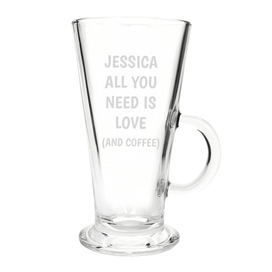 Personalised All You Need Is Love Latte Glass - image 2