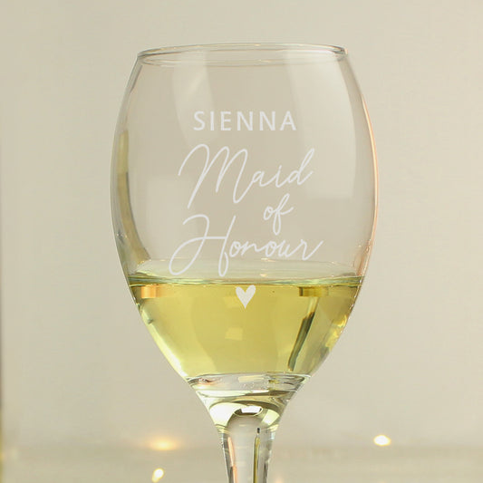 Personalised Maid of Honour Wine Glass - image 2